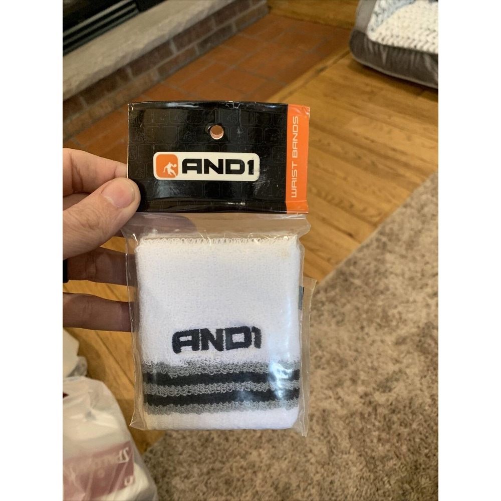 Vintage AND1 Logo Armband Black NOS Grail Basketball Mixtape Tour Gray Black